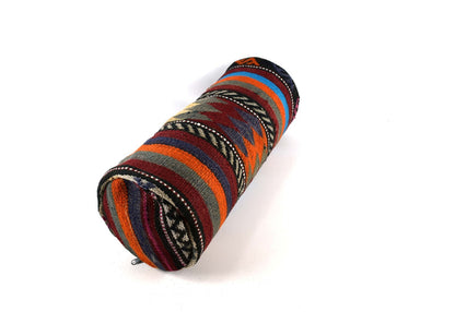 Kilim Bolster Pillow Cover 8x20 in Tribal Vintage Turkish Carpet Bolster Cushion