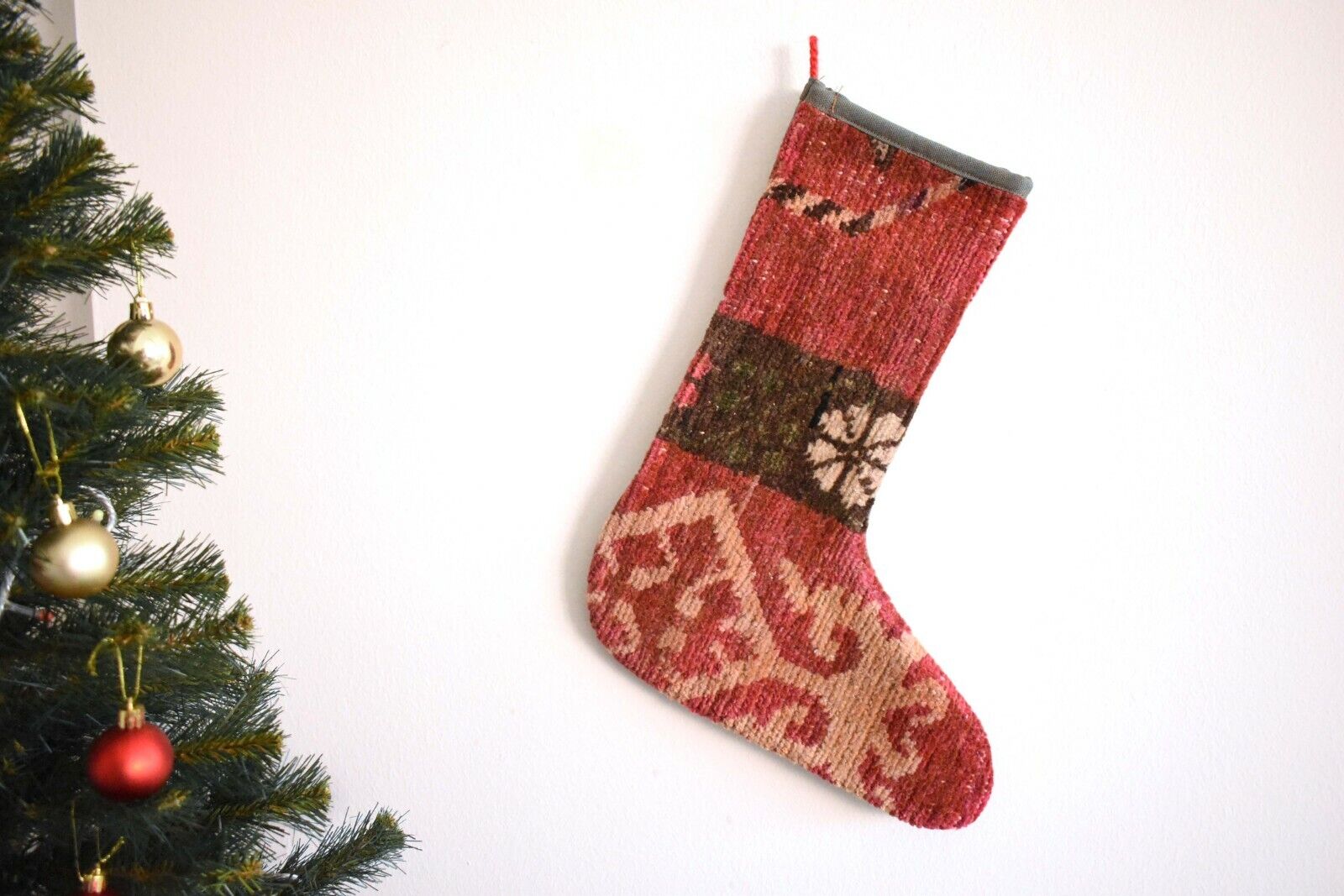 Christmas Stocking Kilim Christmas Sock Rug Gift Stocking Xmas Decor Socks S242