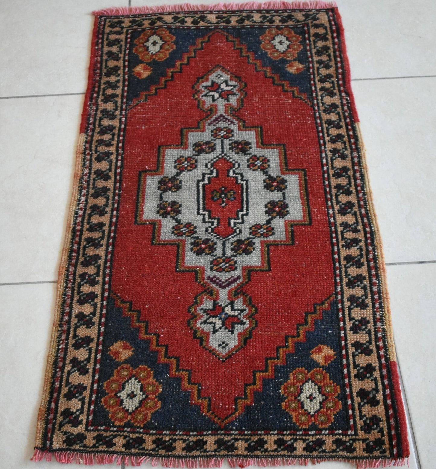 Anatolian Runner 3.2x1.7 ft Vintage Turkish Runner Oushak Runner Rug Y19