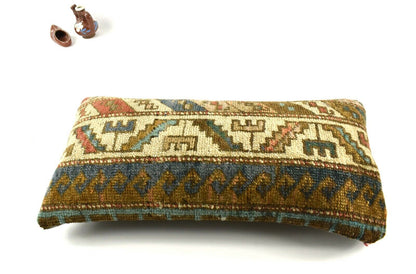 Kilim Lumbar Pillow Cover 10x20 Decorative Handmade Sofa Couch Cushion A2756