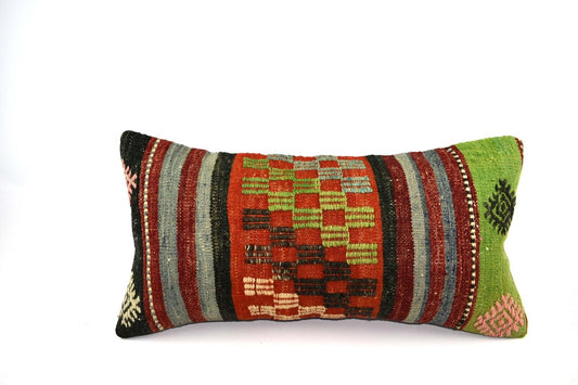 Home Decorative Handmade 12x24 Tribal Vintage Turkish Kilim Pillow Cover 4905