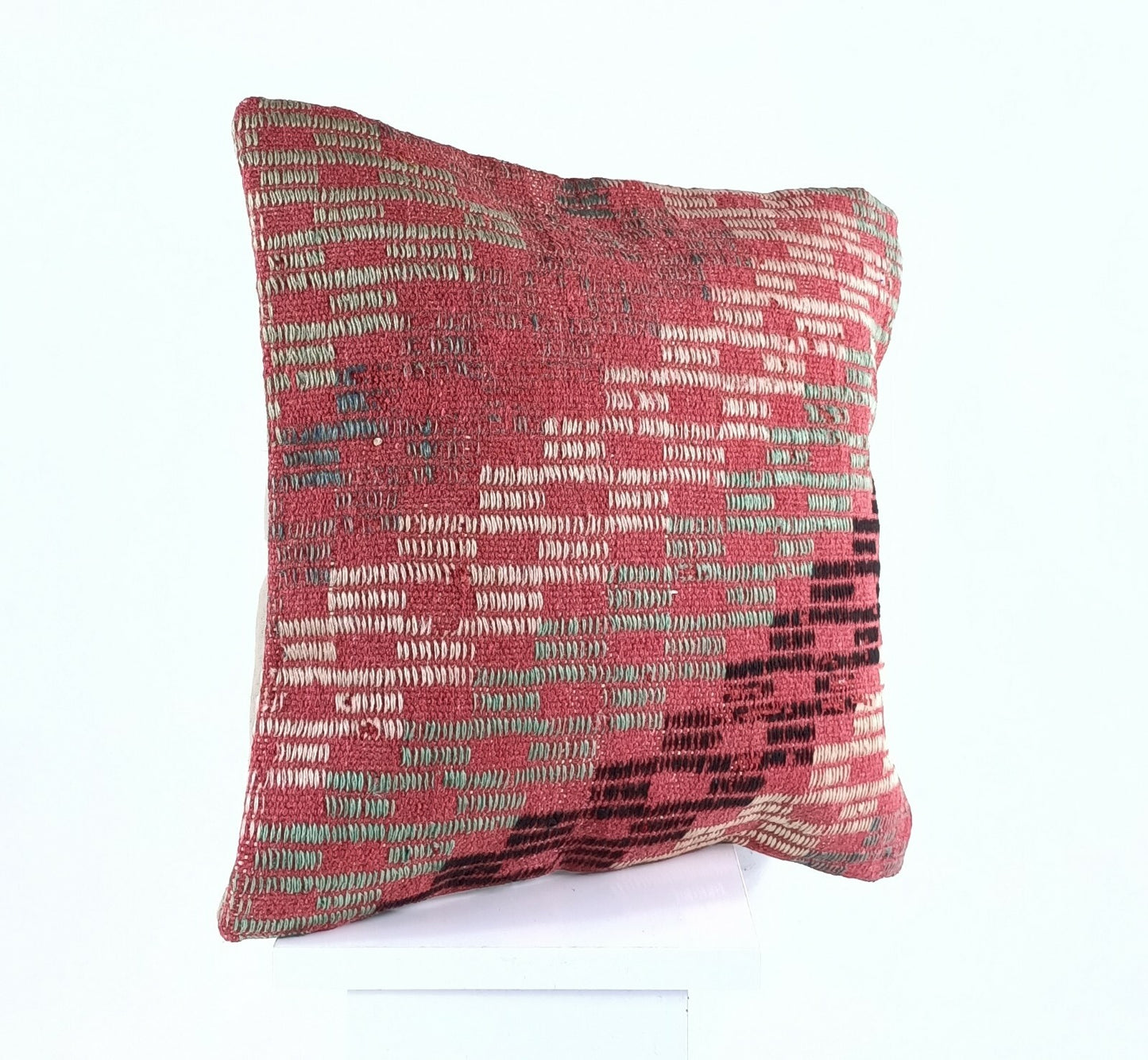 Turkish Handmade Kilim Pillow Cover 16x16 Home Decorative Wool Throw Lumbar A637