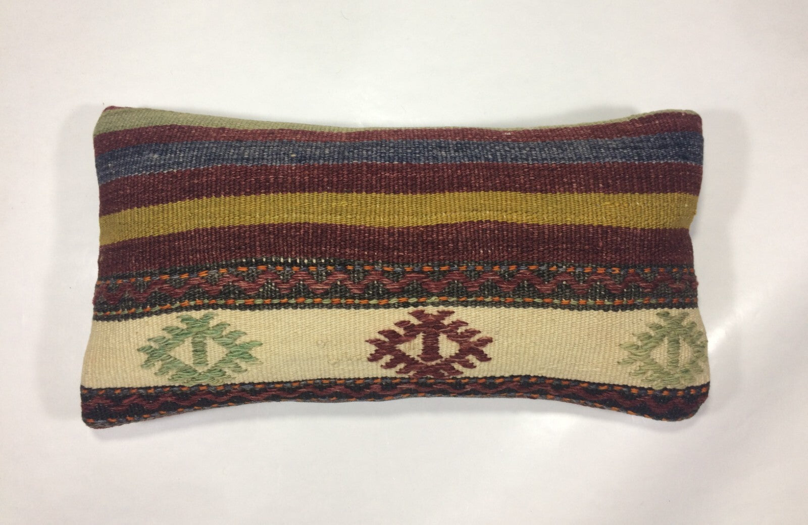 Turkish Cushion Cover 8"x16" Handmade Vintage Boho Ethnic Throw Pillow Case 960