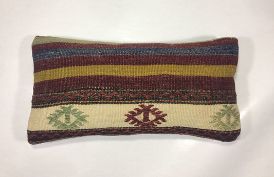 Turkish Cushion Cover 8"x16" Handmade Vintage Boho Ethnic Throw Pillow Case 960