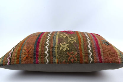 16x24 Kilim Pillow Cover Handmade Vintage Anatolian Lumbar Cushion Cover 4771