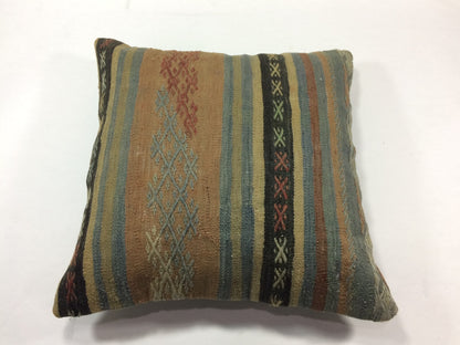 18"x18" Kilim Pillow Cover  Handmade Turkish Vintage Cushion Tribal Lumbar 1277