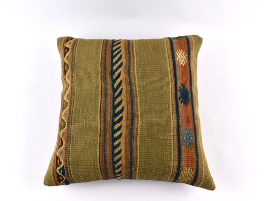 20x20 Kilim Pillow Cover Handmade Vintage Oushak Kilim Cushion Cover 4702