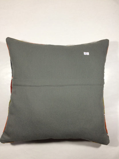 18"x18" Kilim Pillow Cover  Handmade Turkish Vintage Cushion Tribal Lumbar 739