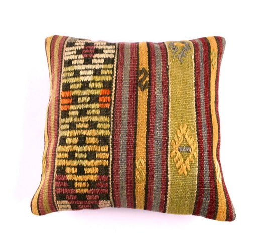 16x16 Ethnic Vintage Turkish Rug Pillow Cover Home Decorative Boho Cushion 4488