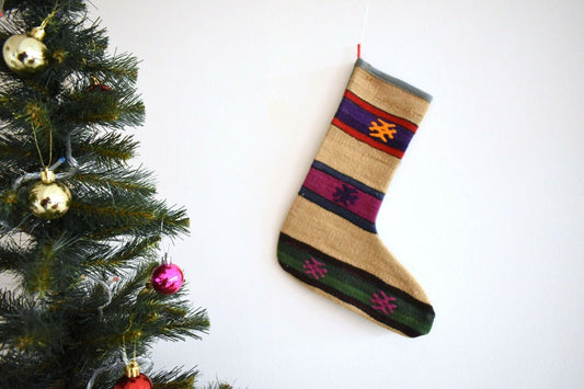 Rug Christmas Socks, Christmas Decoration, Kilim Christmas Stocking, S82