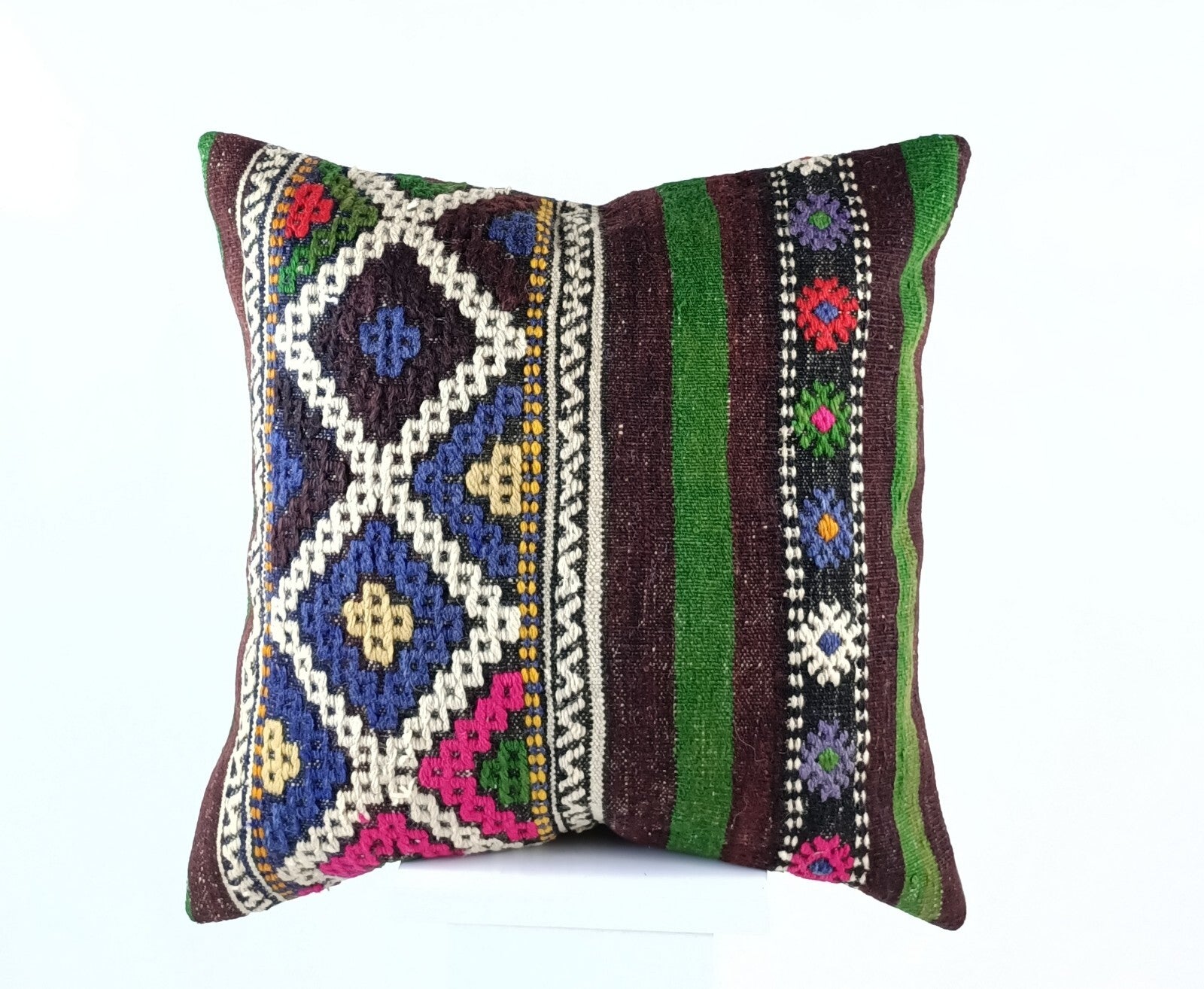 20x20 Kilim Pillow Cover Handmade Vintage Oushak Kilim Cushion Cover 1871