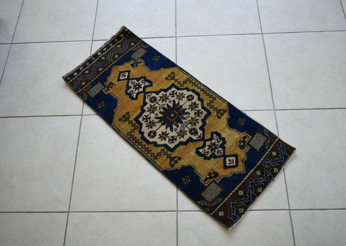  Oushak Runner 3.3x1.3 ft Vintage Turkish Runner Floor Runner Faded Runner Y22