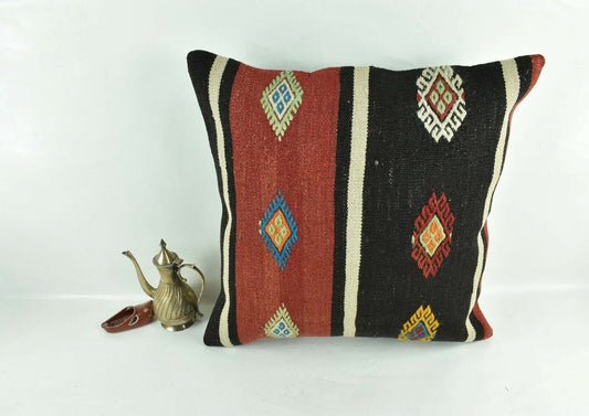 20x20 Kilim Pillow Cover Handmade Vintage Oushak Kilim Cushion Cover 2977