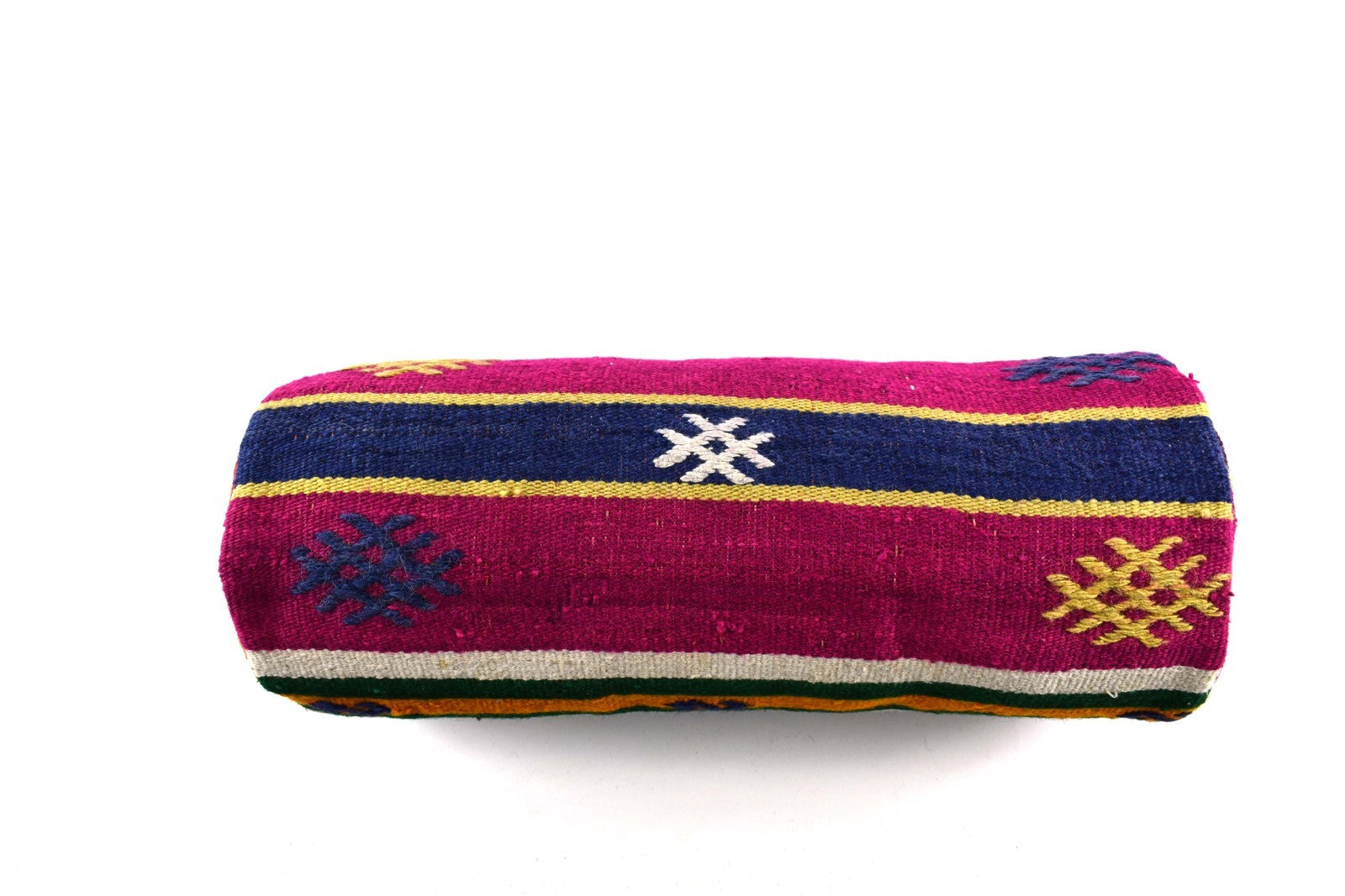 Kilim Bolster Pillow Cover 8x20 in Tribal Vintage Turkish Carpet Bolster Cushion