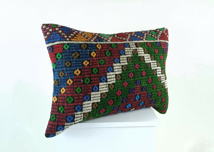 Kilim Cushion Cover 16x24 Throw Pillow Cover Decorative Handmade Lumbar E1264