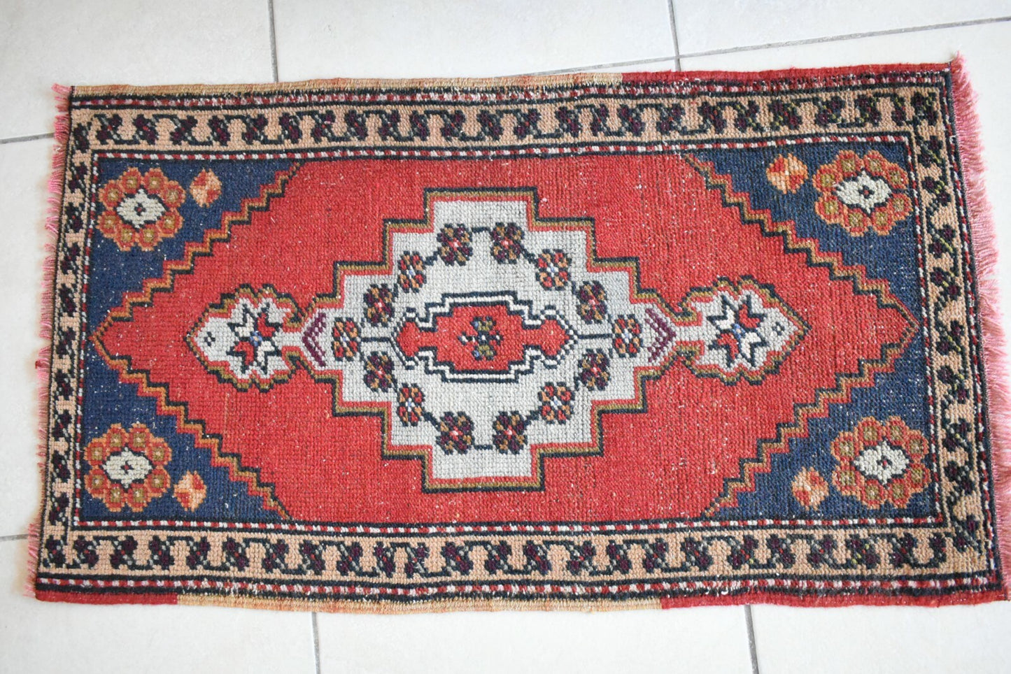 Anatolian Runner 3.2x1.7 ft Vintage Turkish Runner Oushak Runner Rug Y19