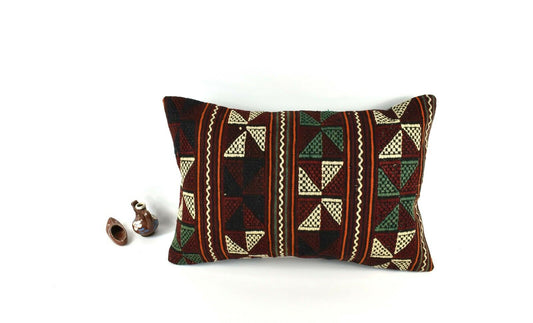 16x24 Kilim Pillow Cover Handmade Vintage Anatolian Lumbar Cushion Cover A2699