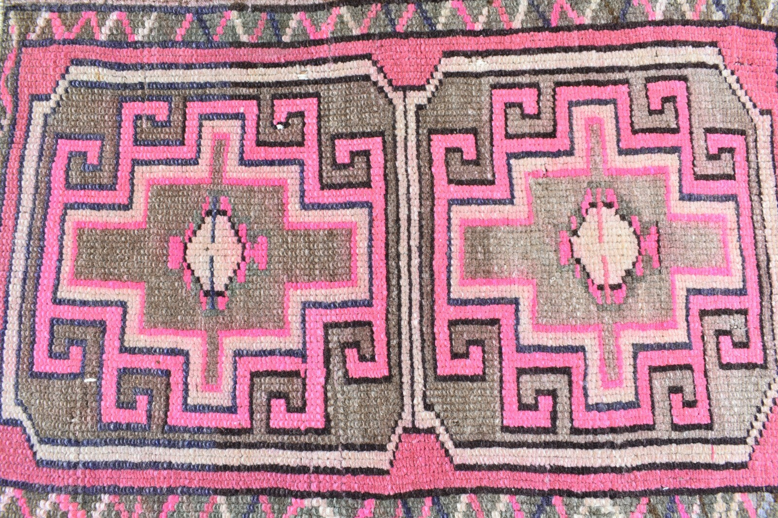 Anatolian Runner 2.3x1.5 ft Vintage Turkish Runner Oushak Runner Rug Y41