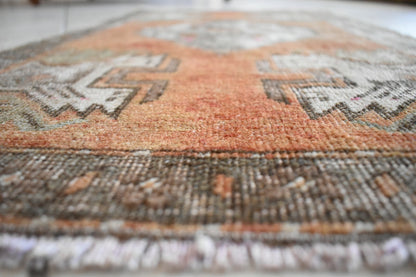 Turkish Runner 2.7x1.5 ft Runner Vintage Oushak Runner Small Faded Runner Y14