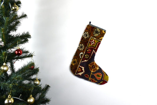 Kilim Christmas Stocking Vintage Rug Stocking Ethnic Decorative Xmas Socks S804