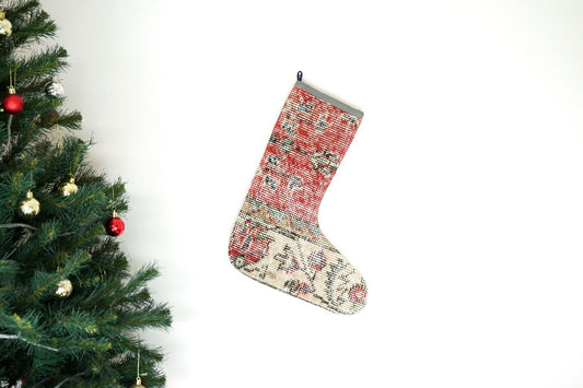 Kilim Christmas Stocking Vintage Rug Stocking Ethnic Decorative Xmas Socks S554