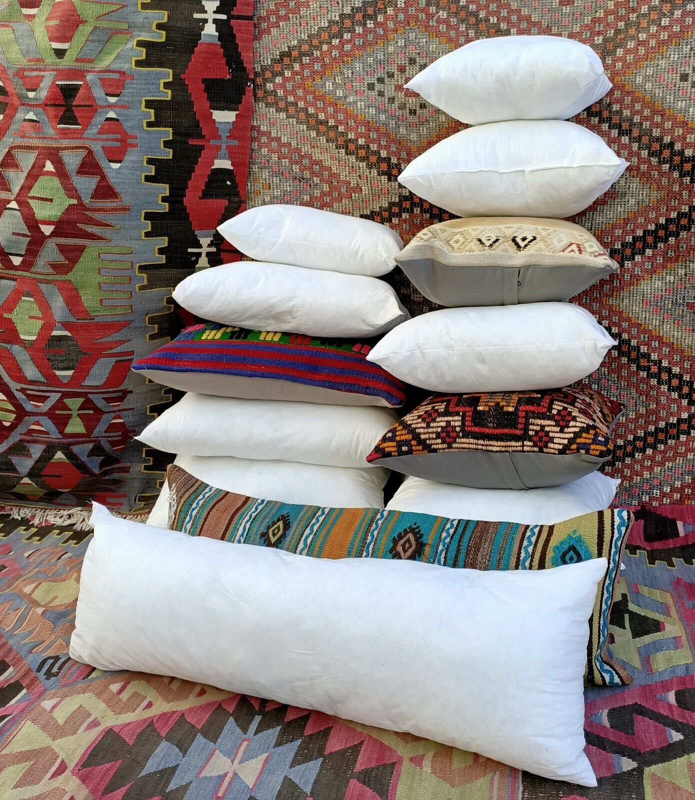 Kilim Pillow Insert 16x48 Lumbar Bolster Cushion Filling Throw Inner Sham Filler