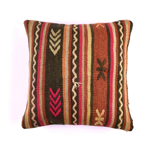 16x16 Ethnic Vintage Turkish Rug Pillow Cover Home Decorative Boho Cushion 4477