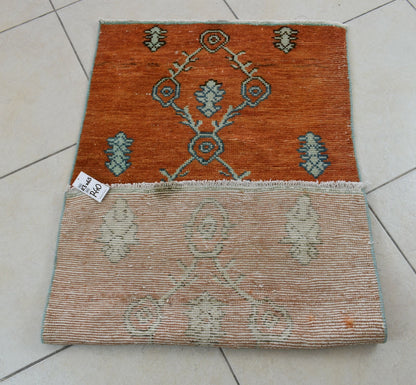 Small Turkish Runner 3.7x2.1 ft Vintage Runner Hallway Runner Handwoven Rug R40