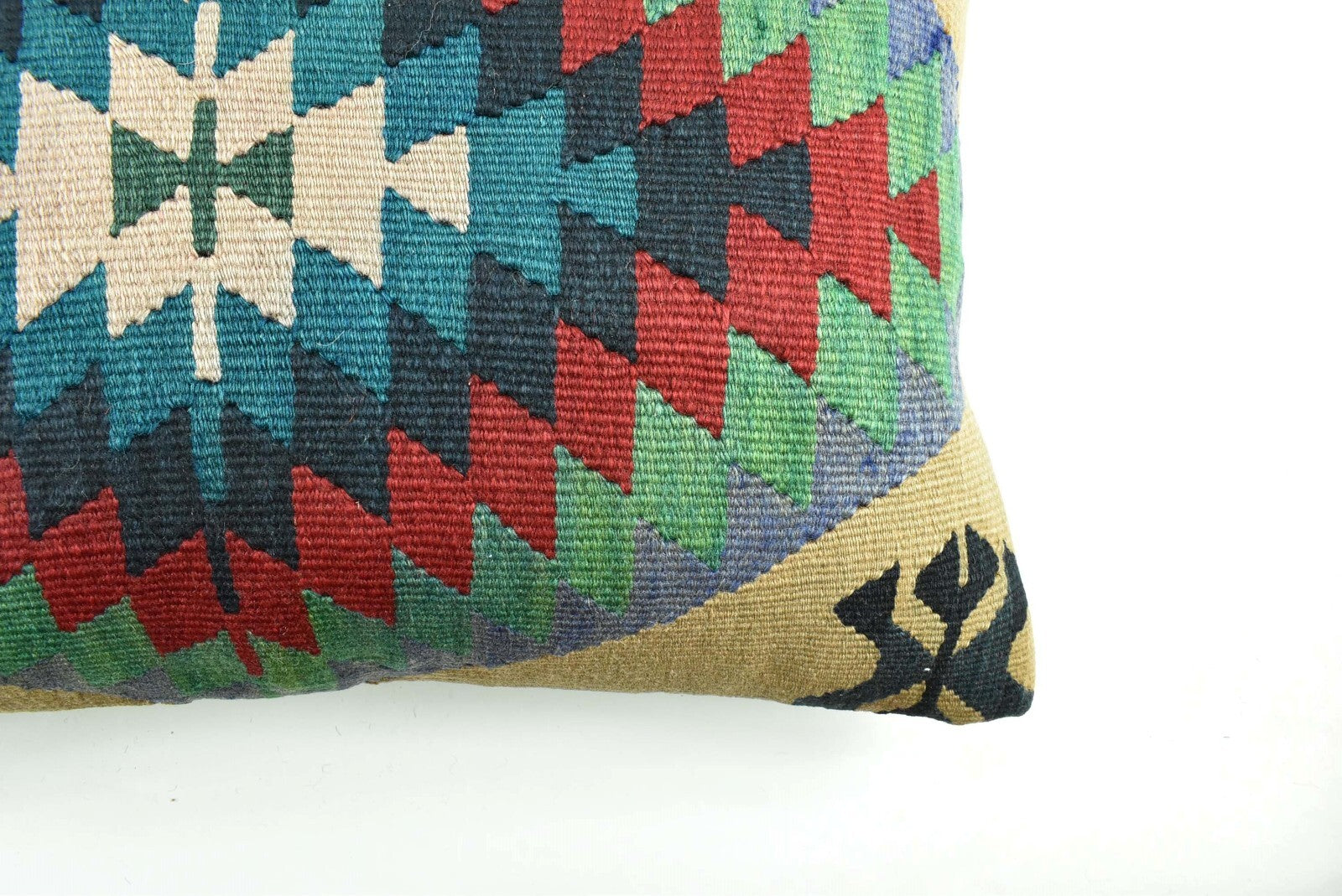 Kilim Pillow Cover 16x24 Tribal Vintage Turkish Carpet Lumbar Pillow Cover 3097
