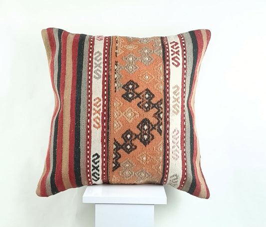 Kilim Pillow Cover 20x20 Home Decorative Handmade Ethnic Oushak Rug Pillow A1230