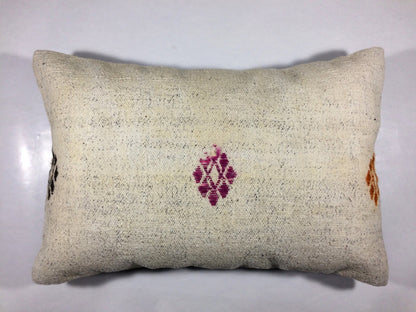 Kilim Pillow Cover 16x24 Tribal Vintage Turkish Carpet Lumbar Pillow Cover 289