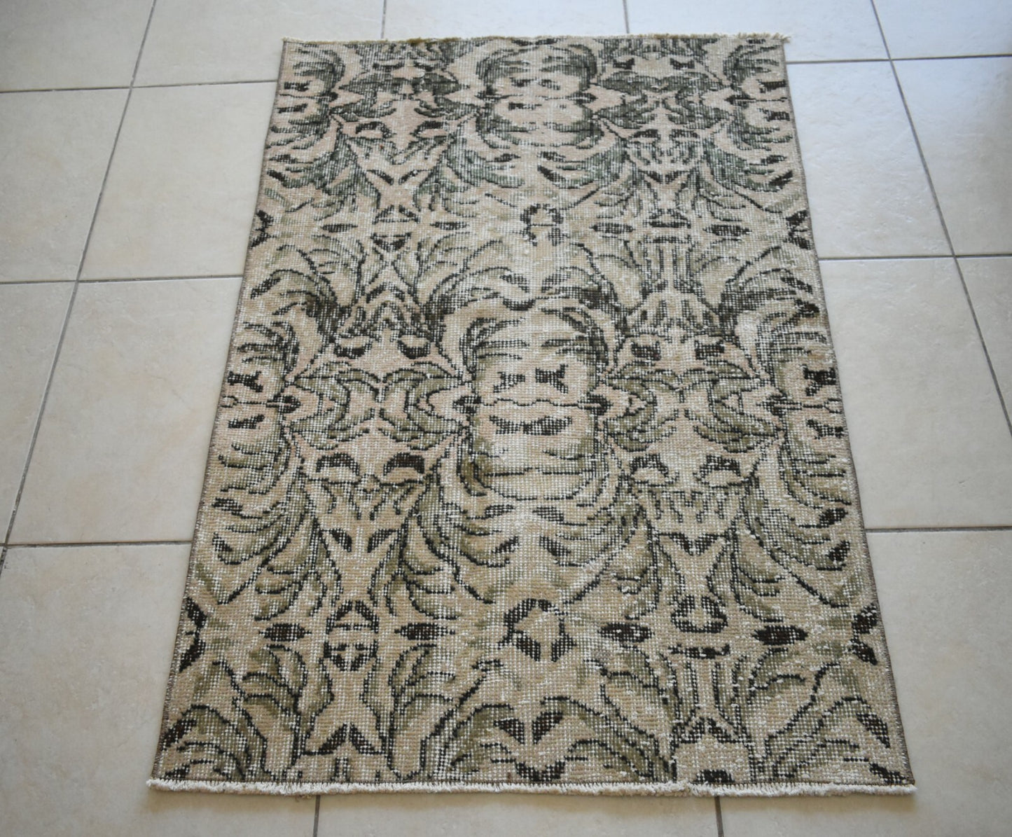 Small Turkish Runner 4x2.6 ft Vintage Runner Hallway Runner Handwoven Runner R12