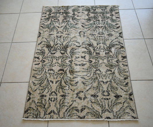 Small Turkish Runner 4x2.6 ft Vintage Runner Hallway Runner Handwoven Runner R12