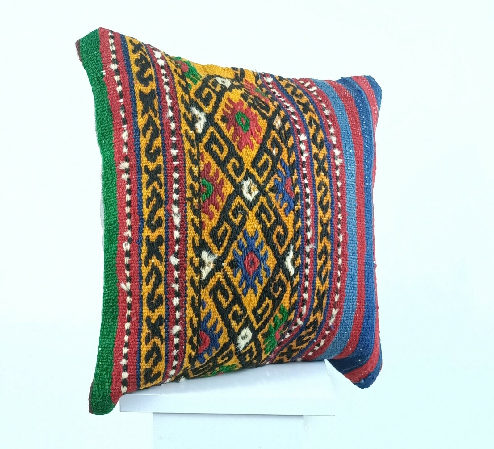 Kilim Pillow Cover 16x16 Oriental Traditional Handmade Bohemian Cushion A1149