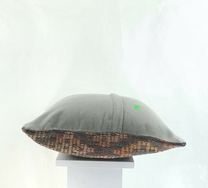 Handmade Kilim Pillow Cover 16x16 Anatolian Traditional Wool Lumbar Cushion A832