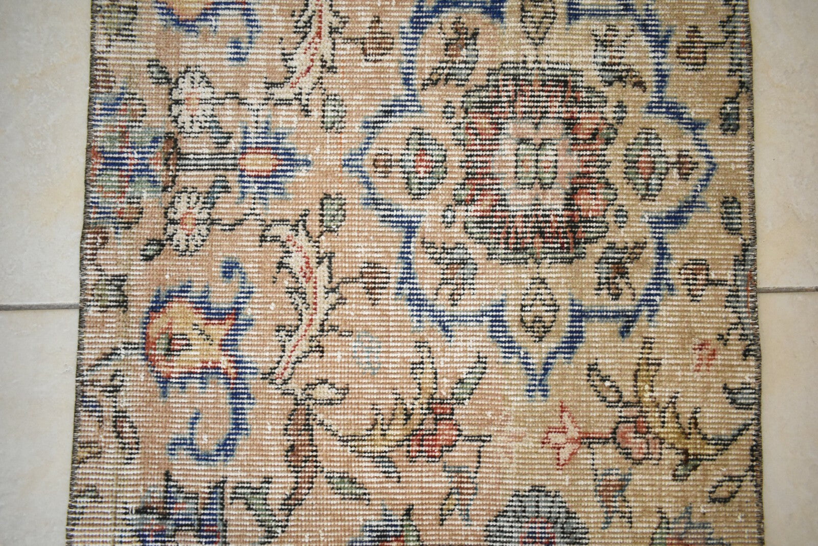 Vintage Runner 2.2x2.1 ft Small Turkish Runner Anatolian Floor Runner Rug R22