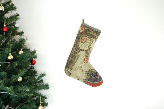 Kilim Christmas Stocking Vintage Rug Stocking Ethnic Decorative Xmas Socks S557