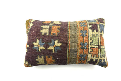 Kilim Pillow Cover 12x20 Handmade Turkish Rug Boho Ethnic Lumbar Cushion A2582