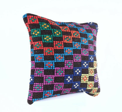 Turkish Handmade Kilim Pillow Cover 16x16 Home Decorative Wool Throw Lumbar A620