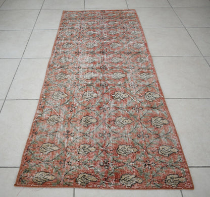 Vintage Runner 5.6x2.2 ft Oushak Runner Anatolian Rug Faded Turkish Runner R07