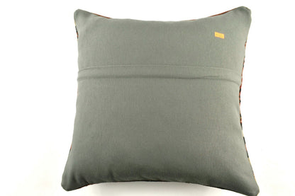 18x18 Kilim Pillow Cover Handknotten Vintage Pillow Oushak Kilim Pillow  A2843