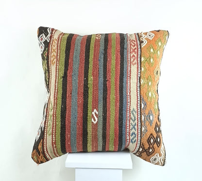 20x20 Kilim Pillow Cover Handmade Vintage Oushak Kilim Cushion Cover2553