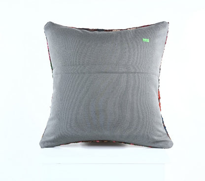 18"x18" Kilim Pillow Cover  Handmade Turkish Vintage Cushion Tribal Lumbar E1386