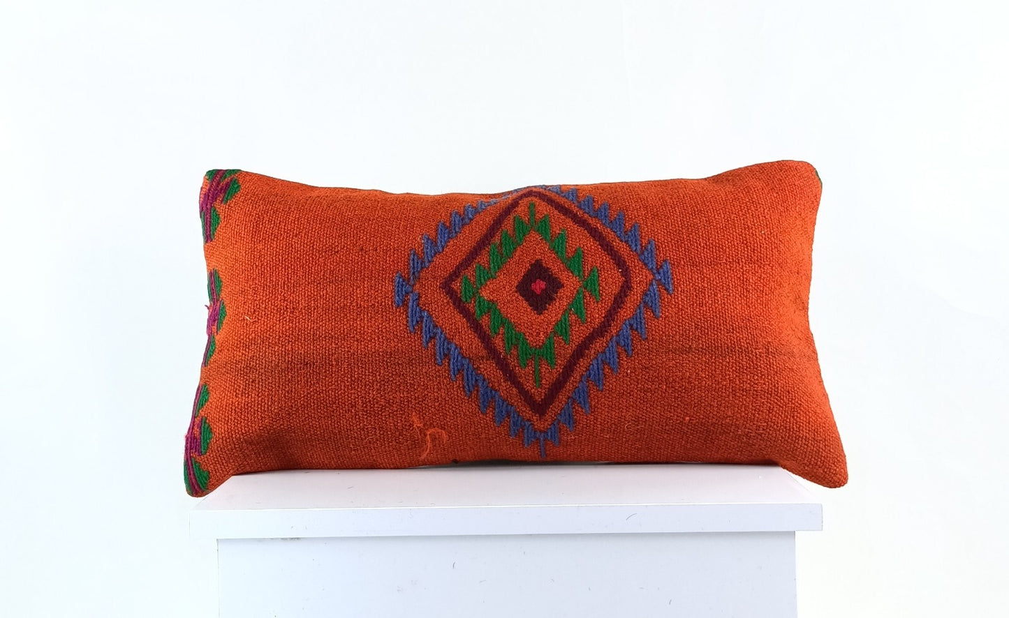 10x20 Kilim Lumbar Pillow Cover Vintage Ethnic Oushak Kilim Pillow Cover E1122