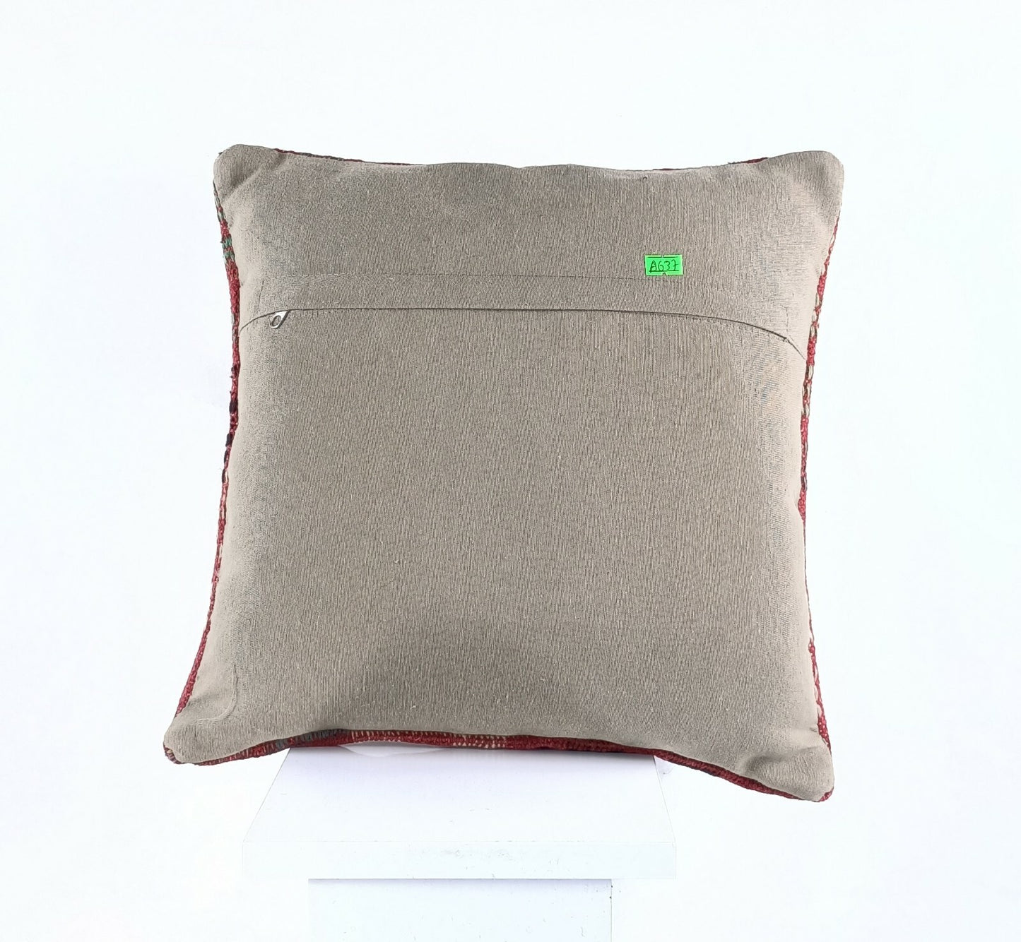 Turkish Handmade Kilim Pillow Cover 16x16 Home Decorative Wool Throw Lumbar A637