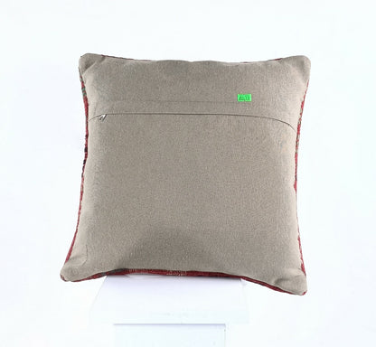 Turkish Handmade Kilim Pillow Cover 16x16 Home Decorative Wool Throw Lumbar A637