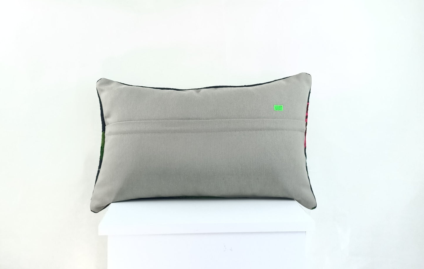 Kilim Pillow Cover 12x20 Handmade Turkish Rug Boho Ethnic Lumbar Cushion 2263