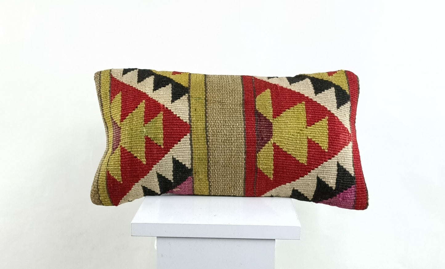 Turkish Cushion Cover 8"x16" Handmade Vintage Boho Ethnic Throw Pillow Case 2607