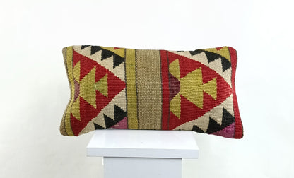 Turkish Cushion Cover 8"x16" Handmade Vintage Boho Ethnic Throw Pillow Case 2607
