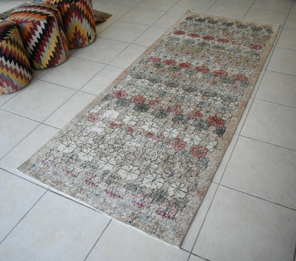 Vintage Runner 8.5x3.3 ft Oushak Runner Anatolian Rug Faded Turkish Runner R09